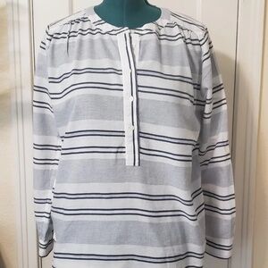 Loft Blue Striped blouse